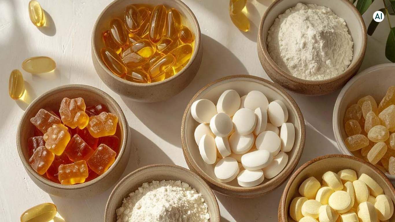 Divers compl&eacute;ments alimentaires en barquettes c&eacute;ramiques